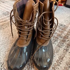 Fleece lined brown and Black Duck Boots